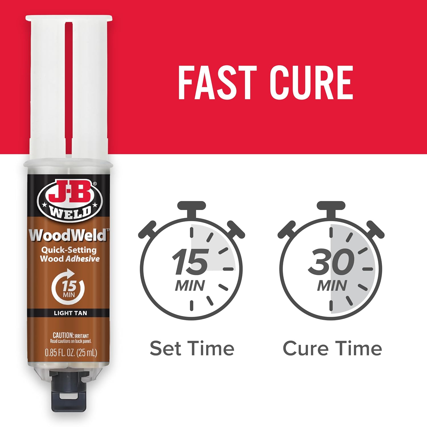 Εποξική Κόλλα Δύο Συστατικών J-B WELD WOODWELD™ SYRINGE - 25 ml Ανοιχτό Καφέ - Image 4