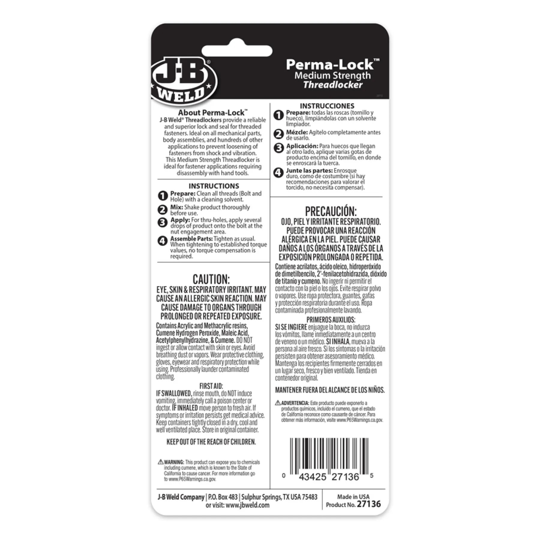 Σφραγιστικό Σπειρωμάτων J-B WELD Perma-Lock Red Threadlocker- 1.2 OZ 36ml Κόκκινο - Image 2